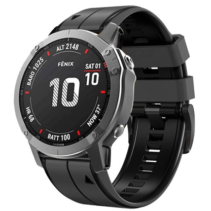 Vertical Stripes Two-color Silicone Watch Band, For Garmin Fenix 7, For Garmin Fenix 7X