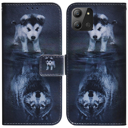 Coloured Drawing Leather Phone Case, For Infinix Hot 11 2022, For Infinix Note 12 VIP, For Tecno Spark 9 Pro