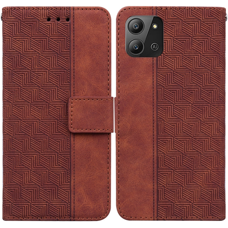 Geometric Embossed Leather Phone Case, For Infinix Hot 11 2022, For Infinix Note 12 VIP, For Tecno Spark 9 Pro