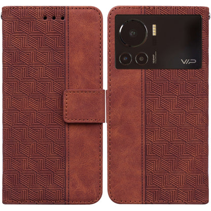 Geometric Embossed Leather Phone Case, For Infinix Hot 11 2022, For Infinix Note 12 VIP, For Tecno Spark 9 Pro