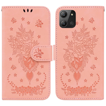 Butterfly Rose Embossed Leather Phone Case, For Infinix Hot 11 2022, For Infinix Note 12 VIP, For Tecno Spark 9 Pro