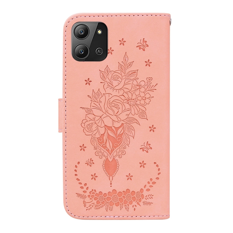 Butterfly Rose Embossed Leather Phone Case, For Infinix Hot 11 2022, For Infinix Note 12 VIP, For Tecno Spark 9 Pro