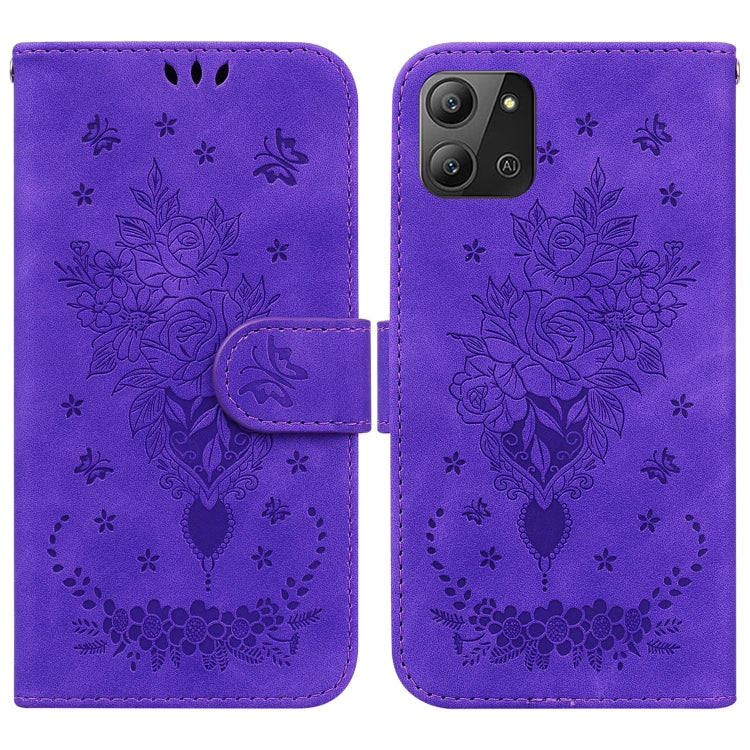 Butterfly Rose Embossed Leather Phone Case, For Infinix Hot 11 2022, For Infinix Note 12 VIP, For Tecno Spark 9 Pro