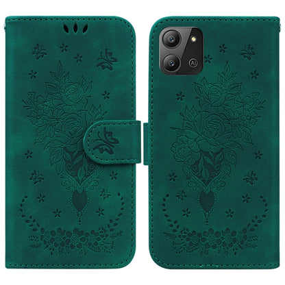 Butterfly Rose Embossed Leather Phone Case, For Infinix Hot 11 2022, For Infinix Note 12 VIP, For Tecno Spark 9 Pro