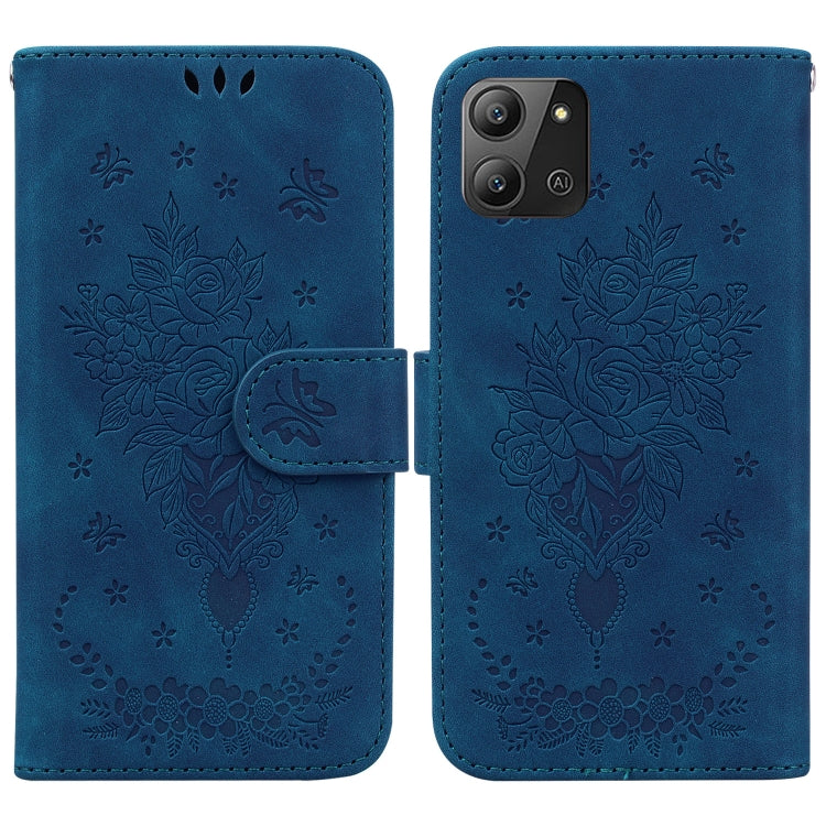 Butterfly Rose Embossed Leather Phone Case, For Infinix Hot 11 2022, For Infinix Note 12 VIP, For Tecno Spark 9 Pro