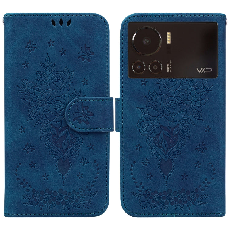 Butterfly Rose Embossed Leather Phone Case, For Infinix Hot 11 2022, For Infinix Note 12 VIP, For Tecno Spark 9 Pro