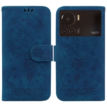 Butterfly Rose Embossed Leather Phone Case, For Infinix Hot 11 2022, For Infinix Note 12 VIP, For Tecno Spark 9 Pro