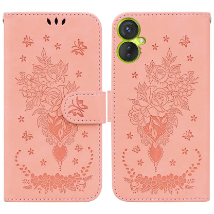 Butterfly Rose Embossed Leather Phone Case, For Infinix Hot 11 2022, For Infinix Note 12 VIP, For Tecno Spark 9 Pro