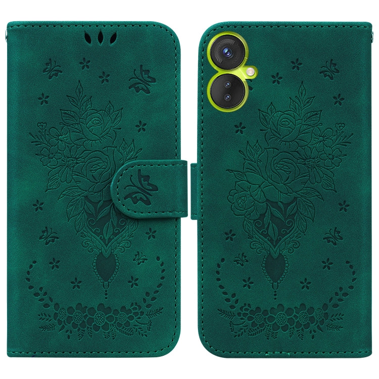 Butterfly Rose Embossed Leather Phone Case, For Infinix Hot 11 2022, For Infinix Note 12 VIP, For Tecno Spark 9 Pro