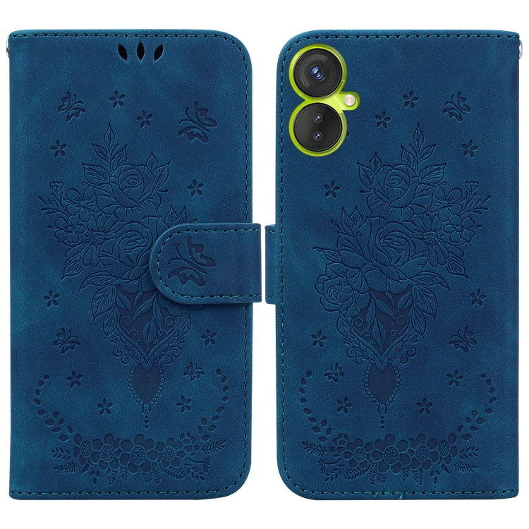 Butterfly Rose Embossed Leather Phone Case, For Infinix Hot 11 2022, For Infinix Note 12 VIP, For Tecno Spark 9 Pro