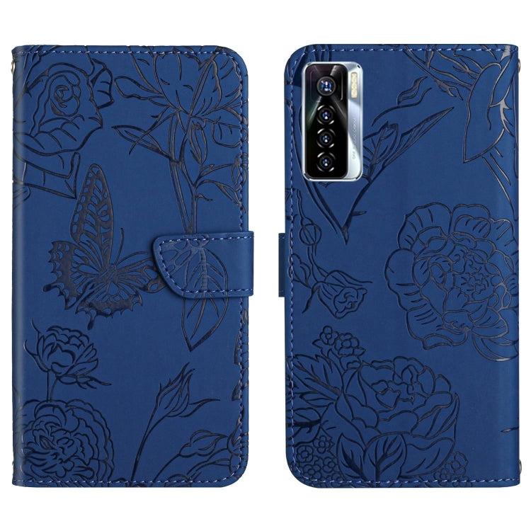 HT03 Skin Feel Butterfly Embossed Flip Leather Phone Case, For Tecno Camon 17 Pro, For Tecno Camon 17P, For Tecno Camon 18i, For Tecno Camon 18 P, For Tecno Camon 19 4G, For Tecno Camon 19 Pro 4G, For Tecno Pova 2, For Tecno Spark 8                    ...