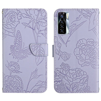HT03 Skin Feel Butterfly Embossed Flip Leather Phone Case, For Tecno Camon 17 Pro, For Tecno Camon 17P, For Tecno Camon 18i, For Tecno Camon 18 P, For Tecno Camon 19 4G, For Tecno Camon 19 Pro 4G, For Tecno Pova 2, For Tecno Spark 8                    ...