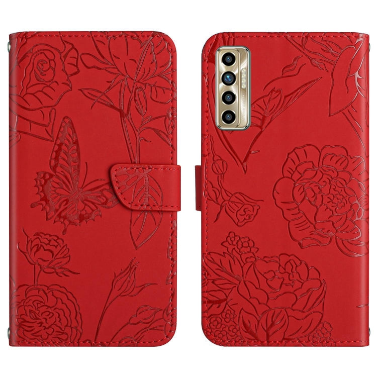 HT03 Skin Feel Butterfly Embossed Flip Leather Phone Case, For Tecno Camon 17 Pro, For Tecno Camon 17P, For Tecno Camon 18i, For Tecno Camon 18 P, For Tecno Camon 19 4G, For Tecno Camon 19 Pro 4G, For Tecno Pova 2, For Tecno Spark 8                    ...