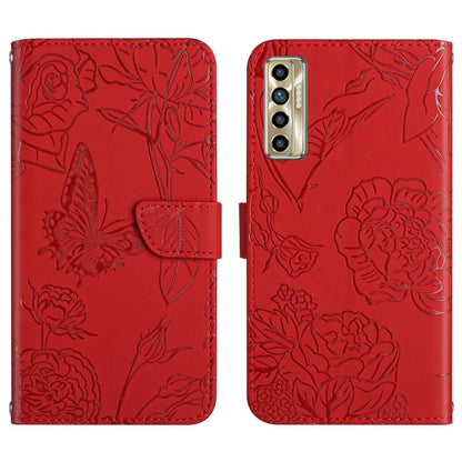 HT03 Skin Feel Butterfly Embossed Flip Leather Phone Case, For Tecno Camon 17 Pro, For Tecno Camon 17P, For Tecno Camon 18i, For Tecno Camon 18 P, For Tecno Camon 19 4G, For Tecno Camon 19 Pro 4G, For Tecno Pova 2, For Tecno Spark 8                    ...