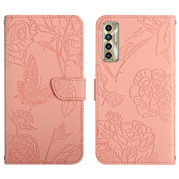 HT03 Skin Feel Butterfly Embossed Flip Leather Phone Case, For Tecno Camon 17 Pro, For Tecno Camon 17P, For Tecno Camon 18i, For Tecno Camon 18 P, For Tecno Camon 19 4G, For Tecno Camon 19 Pro 4G, For Tecno Pova 2, For Tecno Spark 8                    ...