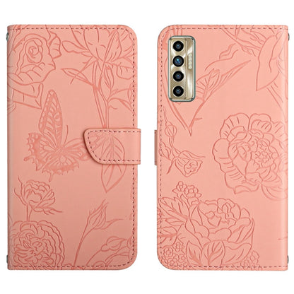 HT03 Skin Feel Butterfly Embossed Flip Leather Phone Case, For Tecno Camon 17 Pro, For Tecno Camon 17P, For Tecno Camon 18i, For Tecno Camon 18 P, For Tecno Camon 19 4G, For Tecno Camon 19 Pro 4G, For Tecno Pova 2, For Tecno Spark 8                    ...