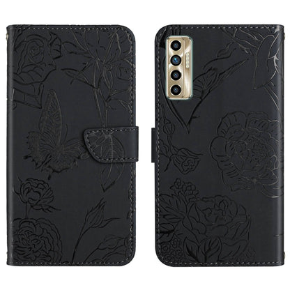 HT03 Skin Feel Butterfly Embossed Flip Leather Phone Case, For Tecno Camon 17 Pro, For Tecno Camon 17P, For Tecno Camon 18i, For Tecno Camon 18 P, For Tecno Camon 19 4G, For Tecno Camon 19 Pro 4G, For Tecno Pova 2, For Tecno Spark 8                    ...