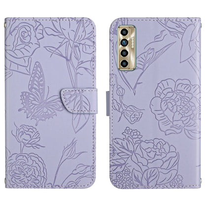 HT03 Skin Feel Butterfly Embossed Flip Leather Phone Case, For Tecno Camon 17 Pro, For Tecno Camon 17P, For Tecno Camon 18i, For Tecno Camon 18 P, For Tecno Camon 19 4G, For Tecno Camon 19 Pro 4G, For Tecno Pova 2, For Tecno Spark 8                    ...