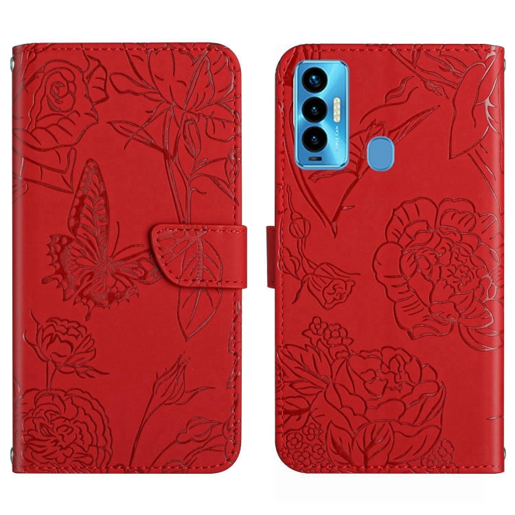 HT03 Skin Feel Butterfly Embossed Flip Leather Phone Case, For Tecno Camon 17 Pro, For Tecno Camon 17P, For Tecno Camon 18i, For Tecno Camon 18 P, For Tecno Camon 19 4G, For Tecno Camon 19 Pro 4G, For Tecno Pova 2, For Tecno Spark 8                    ...