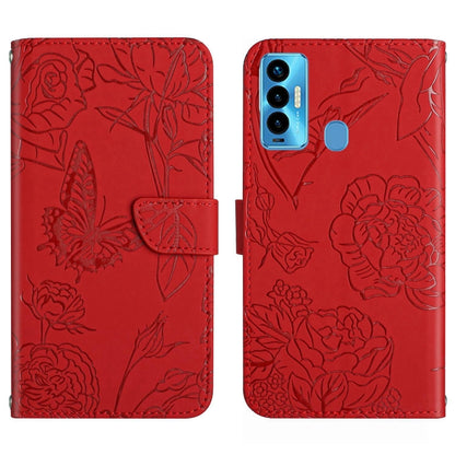 HT03 Skin Feel Butterfly Embossed Flip Leather Phone Case, For Tecno Camon 17 Pro, For Tecno Camon 17P, For Tecno Camon 18i, For Tecno Camon 18 P, For Tecno Camon 19 4G, For Tecno Camon 19 Pro 4G, For Tecno Pova 2, For Tecno Spark 8                    ...