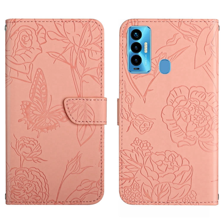 HT03 Skin Feel Butterfly Embossed Flip Leather Phone Case, For Tecno Camon 17 Pro, For Tecno Camon 17P, For Tecno Camon 18i, For Tecno Camon 18 P, For Tecno Camon 19 4G, For Tecno Camon 19 Pro 4G, For Tecno Pova 2, For Tecno Spark 8                    ...