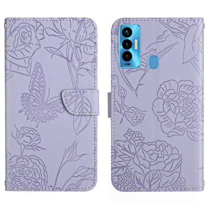 HT03 Skin Feel Butterfly Embossed Flip Leather Phone Case, For Tecno Camon 17 Pro, For Tecno Camon 17P, For Tecno Camon 18i, For Tecno Camon 18 P, For Tecno Camon 19 4G, For Tecno Camon 19 Pro 4G, For Tecno Pova 2, For Tecno Spark 8                    ...