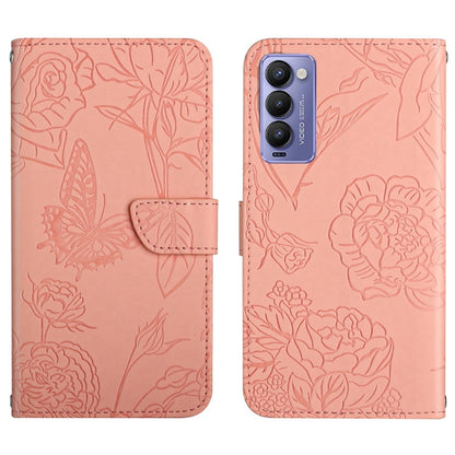 HT03 Skin Feel Butterfly Embossed Flip Leather Phone Case, For Tecno Camon 17 Pro, For Tecno Camon 17P, For Tecno Camon 18i, For Tecno Camon 18 P, For Tecno Camon 19 4G, For Tecno Camon 19 Pro 4G, For Tecno Pova 2, For Tecno Spark 8                    ...