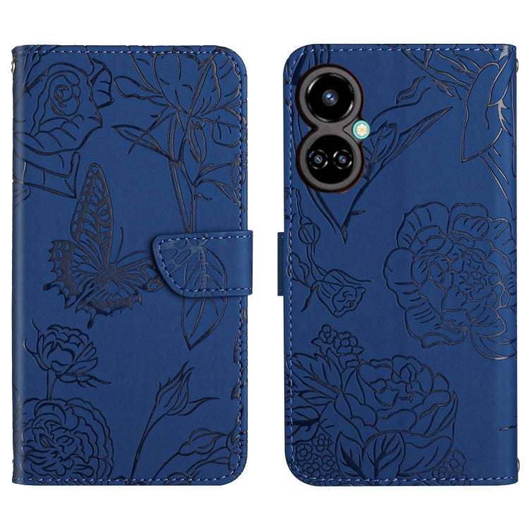 HT03 Skin Feel Butterfly Embossed Flip Leather Phone Case, For Tecno Camon 17 Pro, For Tecno Camon 17P, For Tecno Camon 18i, For Tecno Camon 18 P, For Tecno Camon 19 4G, For Tecno Camon 19 Pro 4G, For Tecno Pova 2, For Tecno Spark 8                    ...
