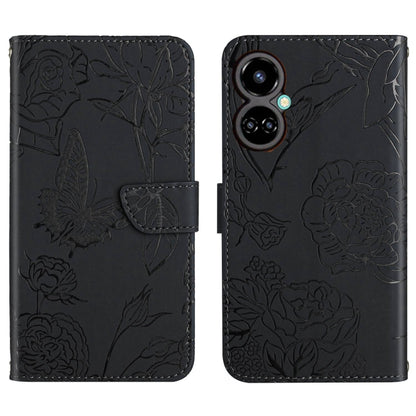 HT03 Skin Feel Butterfly Embossed Flip Leather Phone Case, For Tecno Camon 17 Pro, For Tecno Camon 17P, For Tecno Camon 18i, For Tecno Camon 18 P, For Tecno Camon 19 4G, For Tecno Camon 19 Pro 4G, For Tecno Pova 2, For Tecno Spark 8                    ...