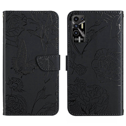 HT03 Skin Feel Butterfly Embossed Flip Leather Phone Case, For Tecno Camon 17 Pro, For Tecno Camon 17P, For Tecno Camon 18i, For Tecno Camon 18 P, For Tecno Camon 19 4G, For Tecno Camon 19 Pro 4G, For Tecno Pova 2, For Tecno Spark 8                    ...