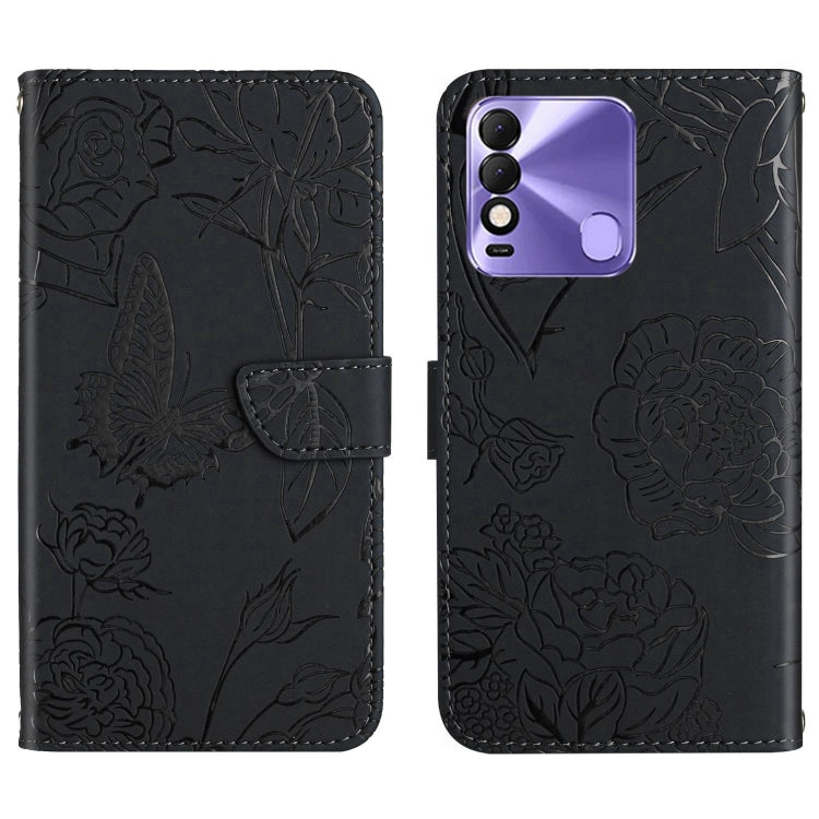 HT03 Skin Feel Butterfly Embossed Flip Leather Phone Case, For Tecno Camon 17 Pro, For Tecno Camon 17P, For Tecno Camon 18i, For Tecno Camon 18 P, For Tecno Camon 19 4G, For Tecno Camon 19 Pro 4G, For Tecno Pova 2, For Tecno Spark 8                    ...