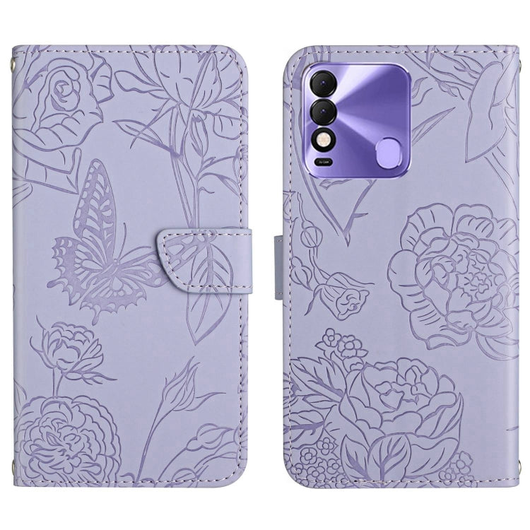 HT03 Skin Feel Butterfly Embossed Flip Leather Phone Case, For Tecno Camon 17 Pro, For Tecno Camon 17P, For Tecno Camon 18i, For Tecno Camon 18 P, For Tecno Camon 19 4G, For Tecno Camon 19 Pro 4G, For Tecno Pova 2, For Tecno Spark 8                    ...