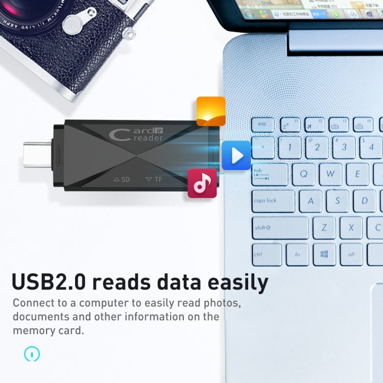 Lecteur de carte multifonction ADS-218 8 broches+USB+Type-C