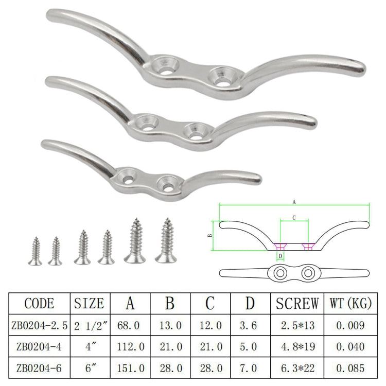 316 Stainless Steel Marine Flagpole Hook with Screw, Style:2-1/2 inch, 2-1/2 inch, 4 inch, 6 inch