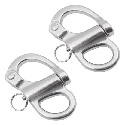 2 PCS 316 Stainless Steel Fixed Spring Shackle, 35mm, 52mm