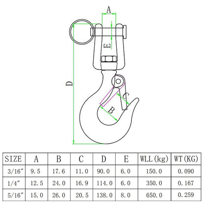304 Stainless Steel Rotatable Fork Hoist Chain Lifting Cargo Hook, 150kg Load Bearing, 350kg Load Bearing, 650kg Load Bearing