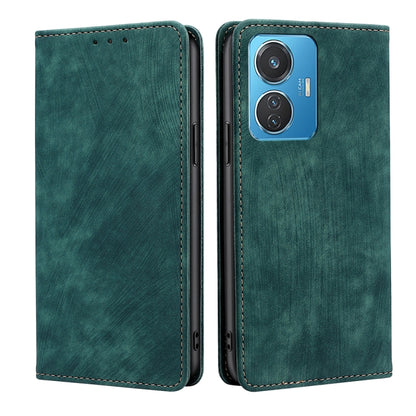 RFID Anti-theft Brush Magnetic Leather Phone Case, For Motorola Moto G32 4G, For Realme GT2 Explorer Master, For vivo iQOO Z6 44W/T1 Snapdragon 680, For vivo Y77 5G Global