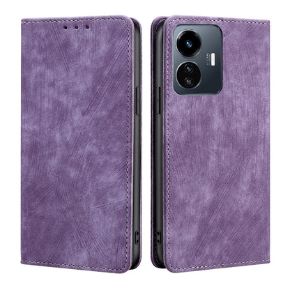 RFID Anti-theft Brush Magnetic Leather Phone Case, For Motorola Moto G32 4G, For Realme GT2 Explorer Master, For vivo iQOO Z6 44W/T1 Snapdragon 680, For vivo Y77 5G Global