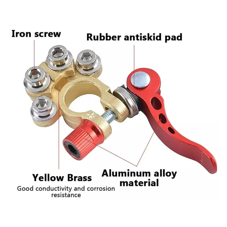 1 Pair Car Battery Terminals Quick Disconnect Cables Connectors, with L Wrench + Terminal, with L Wrench + Terminal
