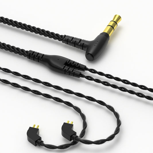 CVJ V2 1.25m Oxygen-free Copper Original 3.5mm Elbow Earphone Cable, 0.75mm No Mic, 0.78mm No Mic, 0.75mm with Mic, 0.78mm with Mic