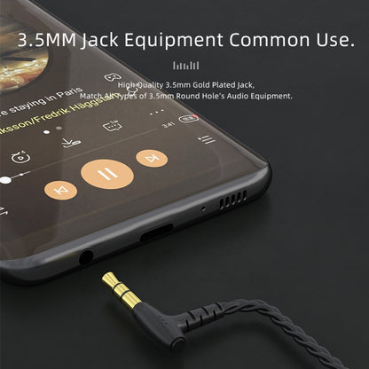 CVJ V2 1.25m Oxygen-free Copper Original 3.5mm Elbow Earphone Cable, 0.75mm No Mic, 0.78mm No Mic, 0.75mm with Mic, 0.78mm with Mic