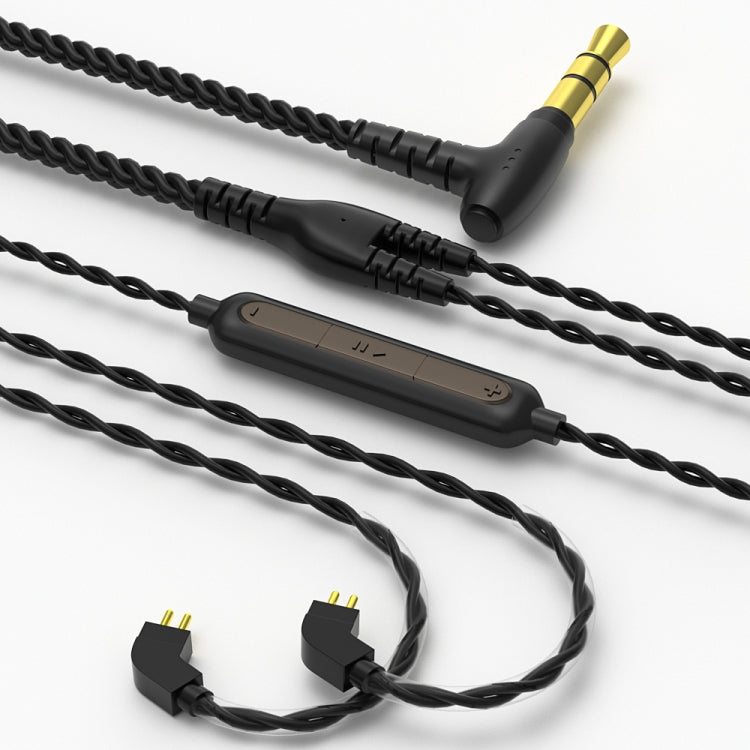 CVJ V2 1.25m Oxygen-free Copper Original 3.5mm Elbow Earphone Cable, 0.75mm No Mic, 0.78mm No Mic, 0.75mm with Mic, 0.78mm with Mic