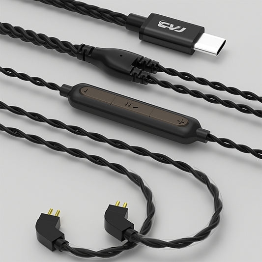 CVJ V6.TC 1.25m Type-C Digital Decoding Oxygen-free Copper Earphone Cable, 0.75mm, 0.78mm