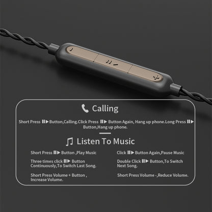 CVJ V6.TC 1.25m Type-C Digital Decoding Oxygen-free Copper Earphone Cable, 0.75mm, 0.78mm