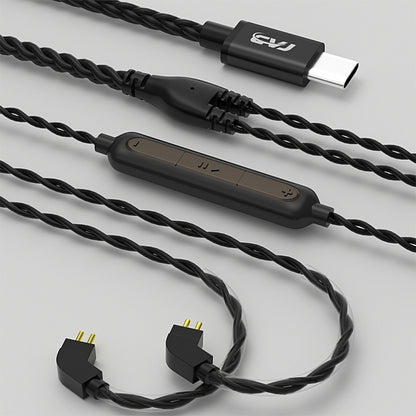 CVJ V6.TC 1.25m Type-C Digital Decoding Oxygen-free Copper Earphone Cable, 0.75mm, 0.78mm