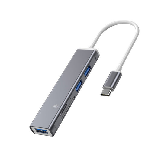 Station d'accueil lecteur de carte TF/SD pour iPhone, port Type-C, port USB, 5 en 1 8 (Gris), 5 en 1 8 (Argent)