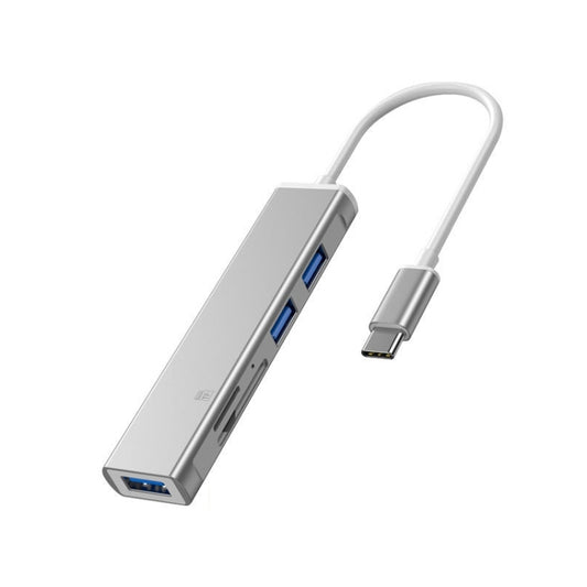 Station d'accueil lecteur de carte TF/SD pour iPhone, port Type-C, port USB, 5 en 1 8 (Gris), 5 en 1 8 (Argent)