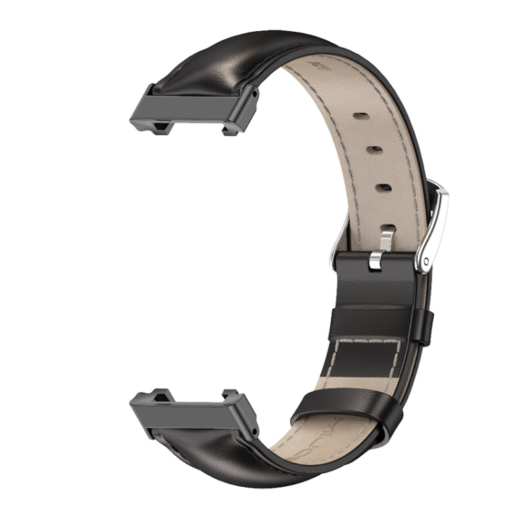 Mijobs Genuine Leather Top Layer Cowhide Watch Band, For Xiaomi Mi Band 7 Pro