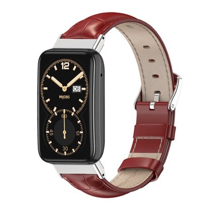 Mijobs Genuine Leather Top Layer Cowhide Watch Band, For Xiaomi Mi Band 7 Pro