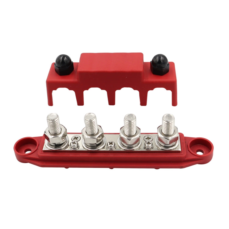RV Ship High Current Power Distribution Terminal Block with Cover, Black M8 Stud, Red M8 Stud, Black M10 Stud, Red M10 Stud, 1 Pair Black & Red M8 Stud, 1 Pair Black & Red M10 Stud